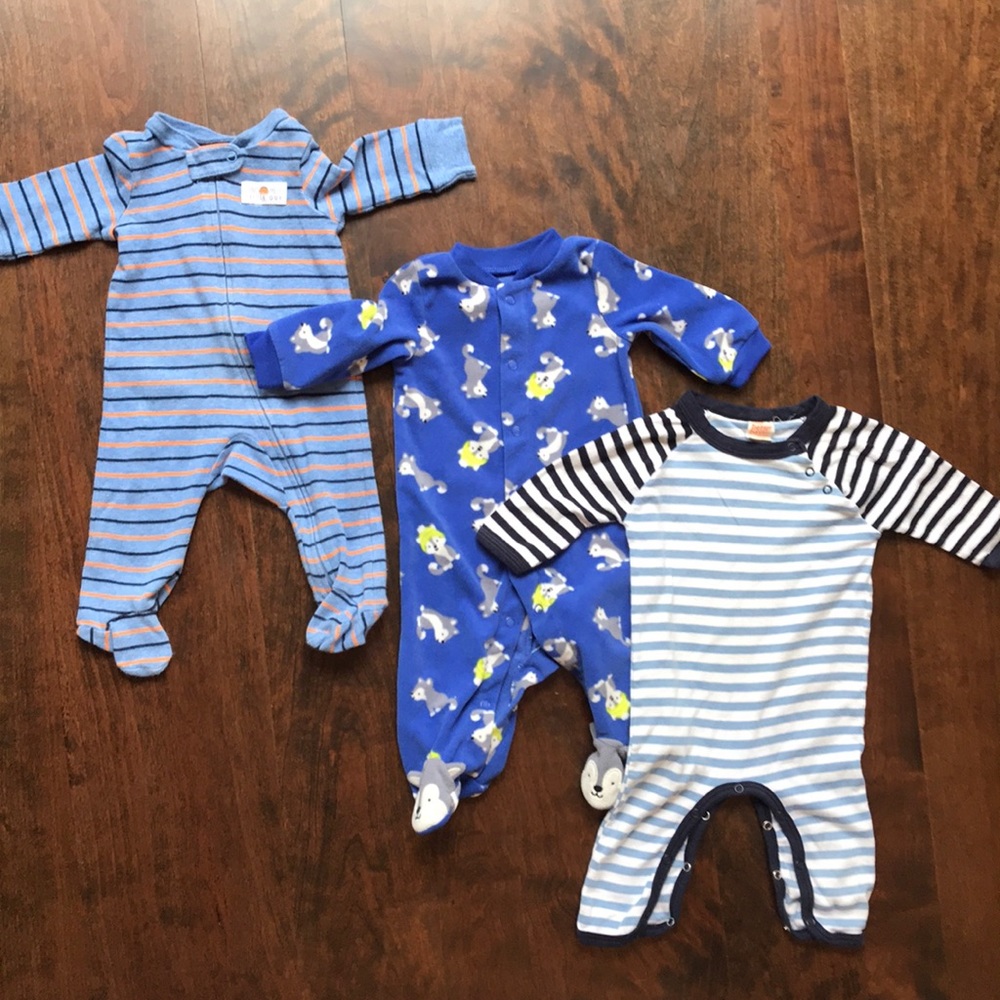 Bundle of baby boy sleepers, 3 months